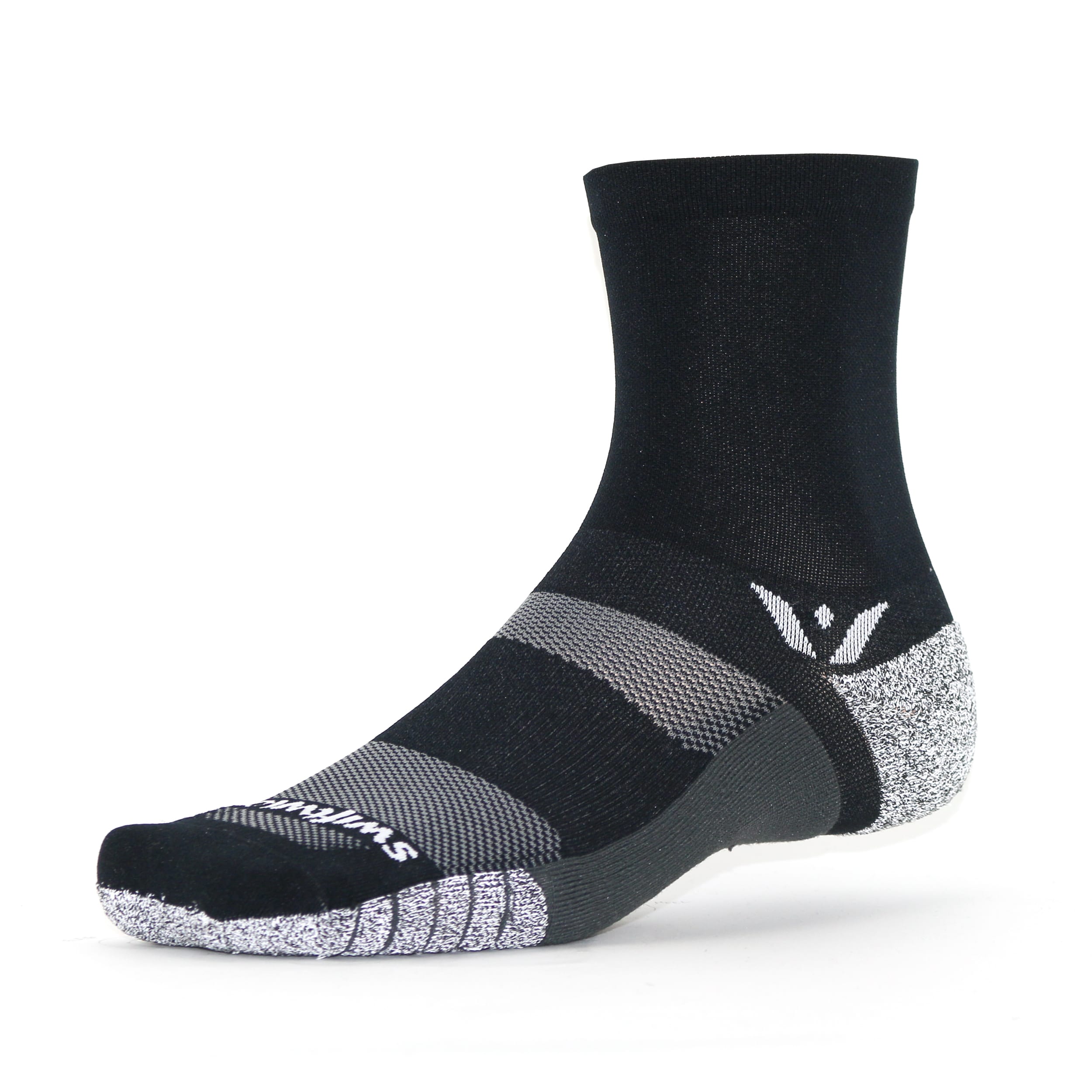 Swiftwick- ASPIRE ZERO (3 Pairs) Running ＆ Cycling Socks, No-Show, Compression Fit (Black, Large)