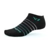 Swiftwick Aspire Zero Stripe Black Aqua Sock
