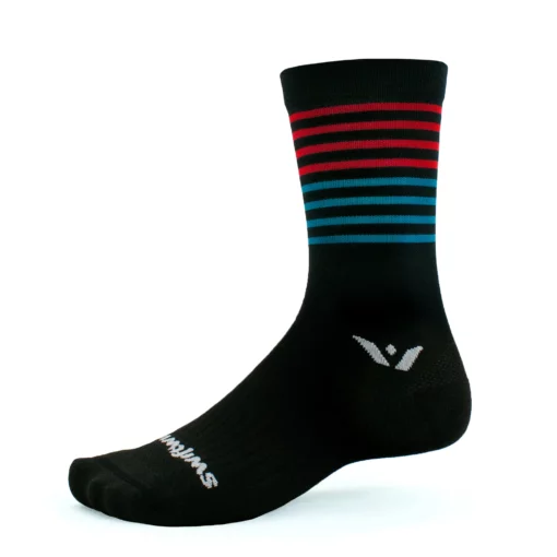 Swiftwick Aspire Seven Stripe Red Blue Sock